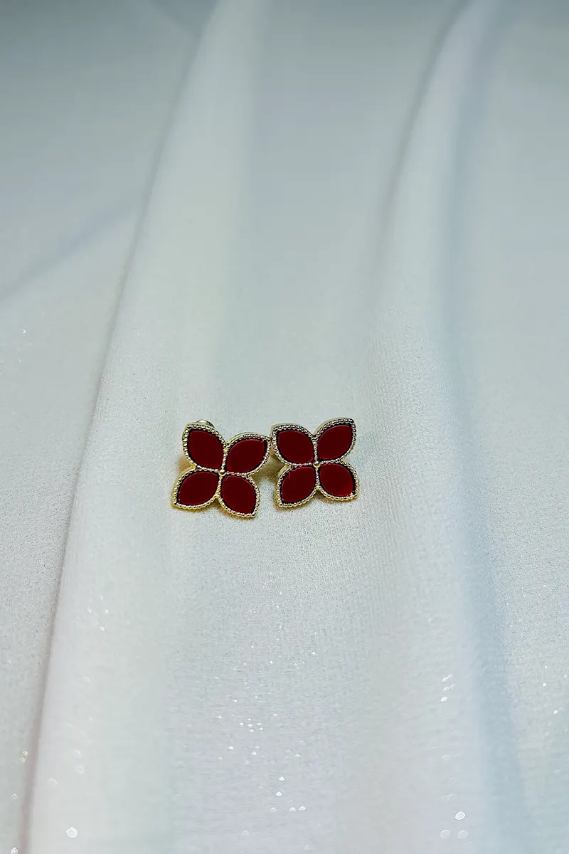 Four Petal Flower Studs