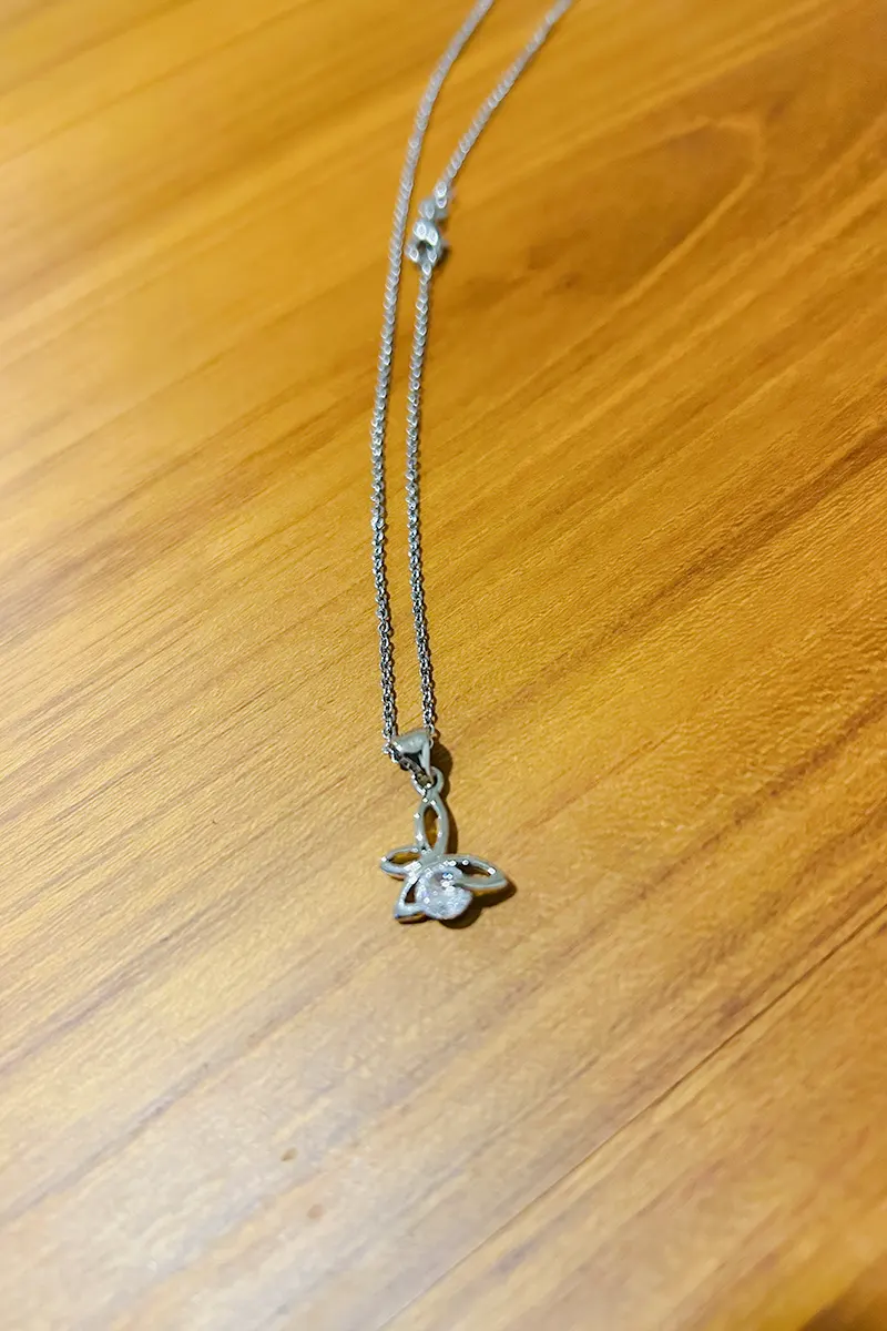 Silver Butterfly Whisper Necklace